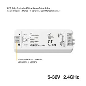 Kit Controlador + Mando RF para Tiras LED Monocromáticas