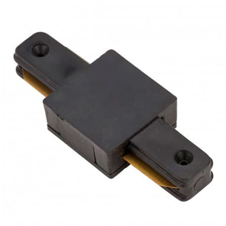 Conector de unión en línea para carril monofásico Negro