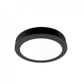 Plafón LED redondo Superficie 18W 1440lm Neutro D-22cm 100-240V. NEGRO