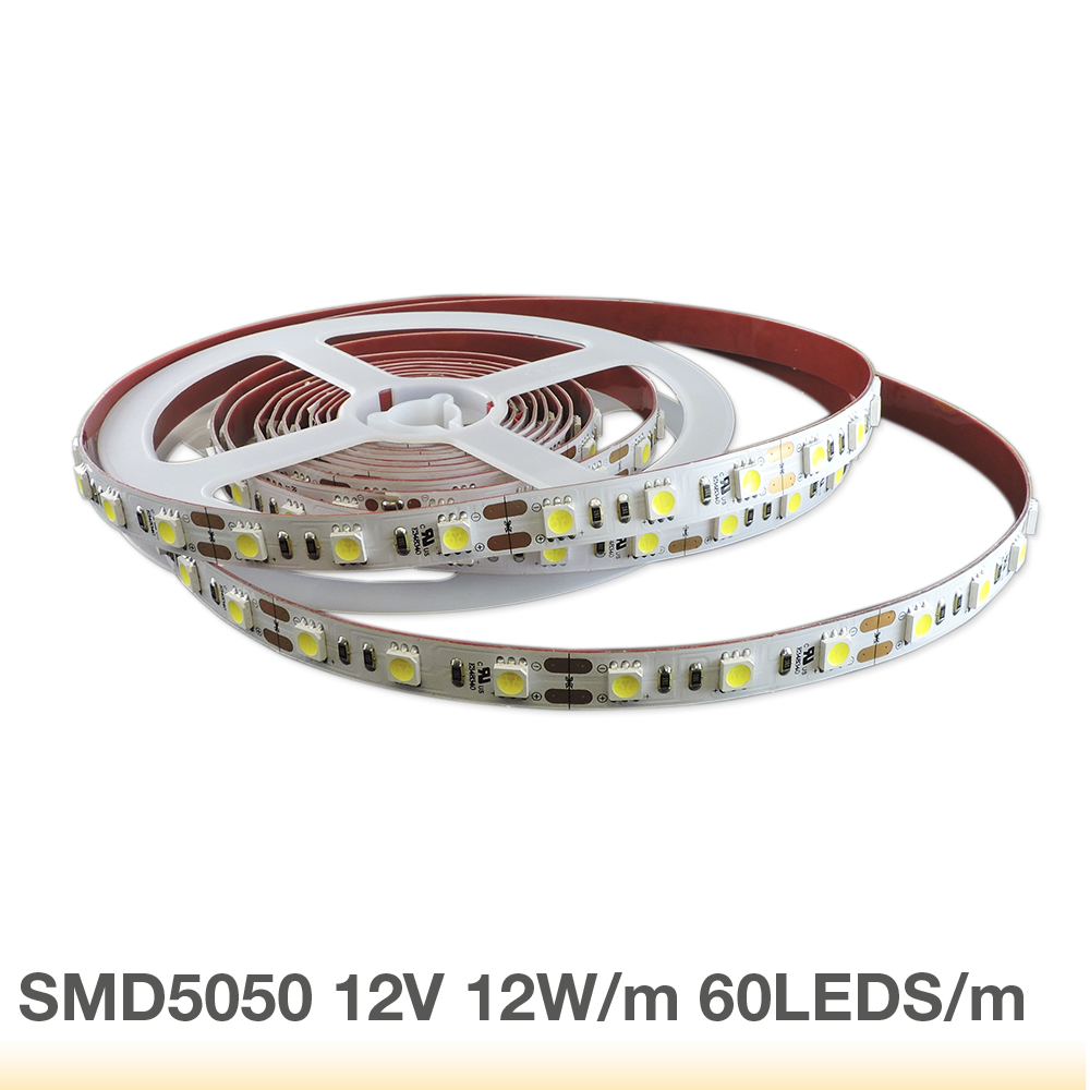 Tira LED SMD5050 12V 12W/m, Blanco Neutro 1200lm/m 60 LEDs/m 5m