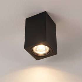 Spot Negro Fijo 5.7x5.7x10cm para Bombillas GU10