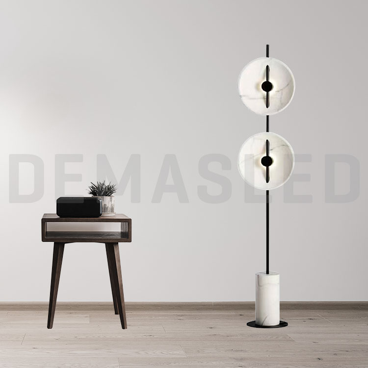 Lámpara de pie 12W, Negro Mate, Blanco Cálido 3000K 744lm, D-30cm