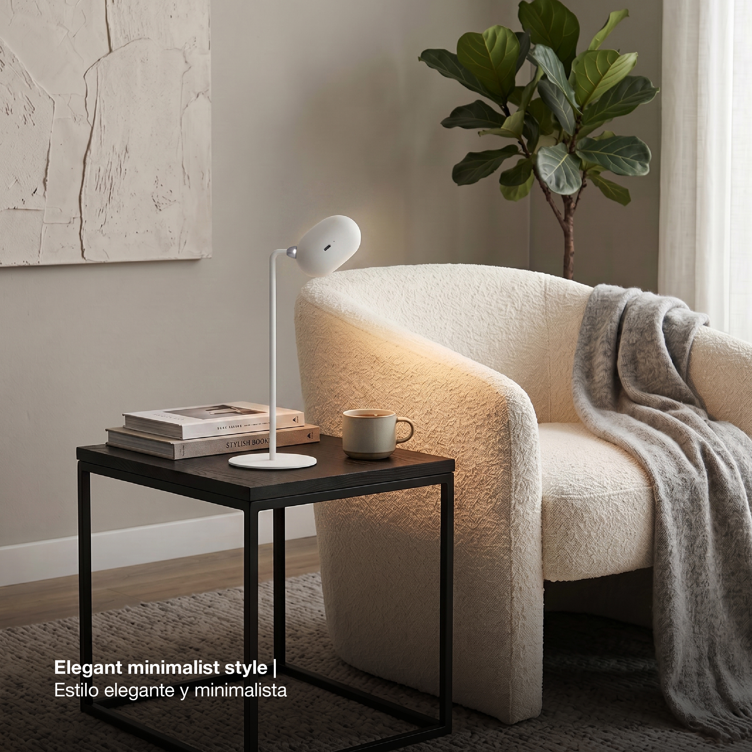 Lámpara de Mesa LED Magnética Blanco 3W Mix Recargable 1800mAh
