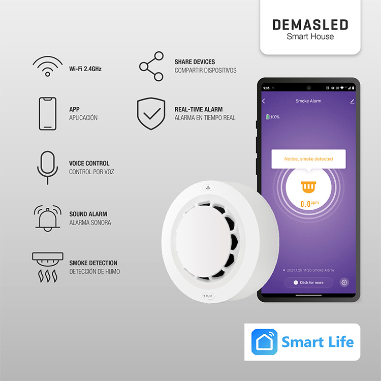 Detector de Humo Fotoeléctrico Smart WIFI.
