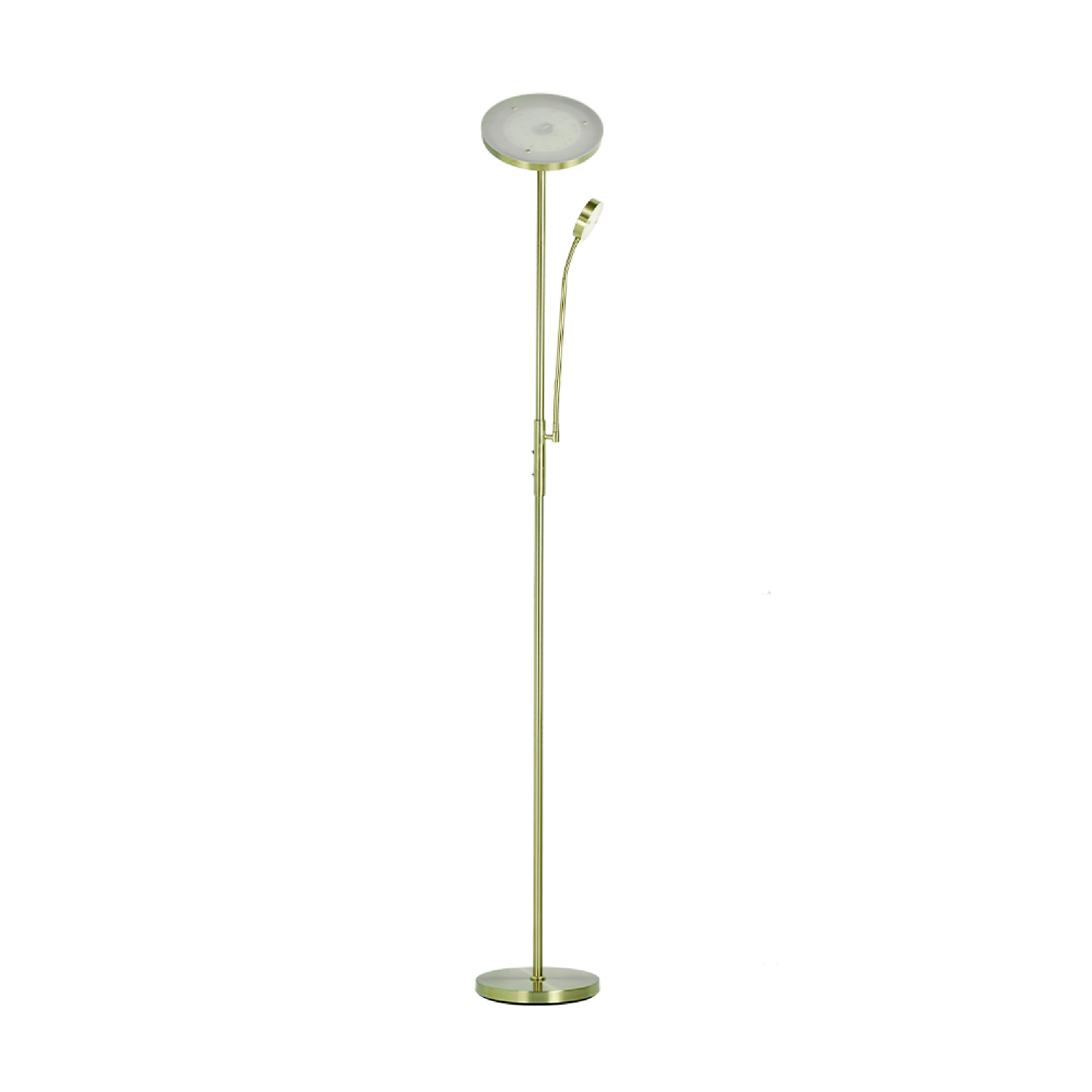 Lámpara de Pie LED con Luz de Lectura Bronce Ø250x20mm 25W Blanco Cálido 3000K 1800mm
