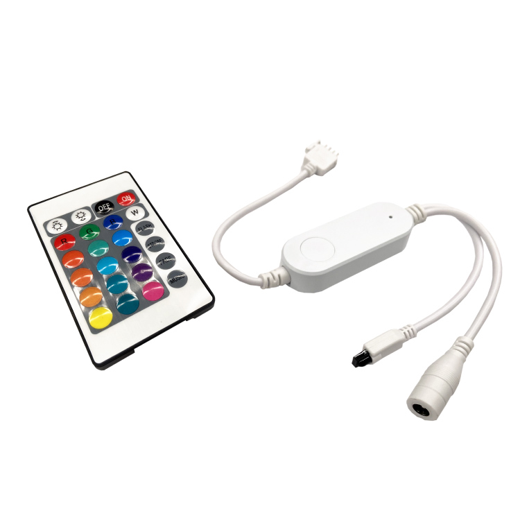 Control de música RGB. Tuya Wifi + mando IR, de 24 teclas, 12V