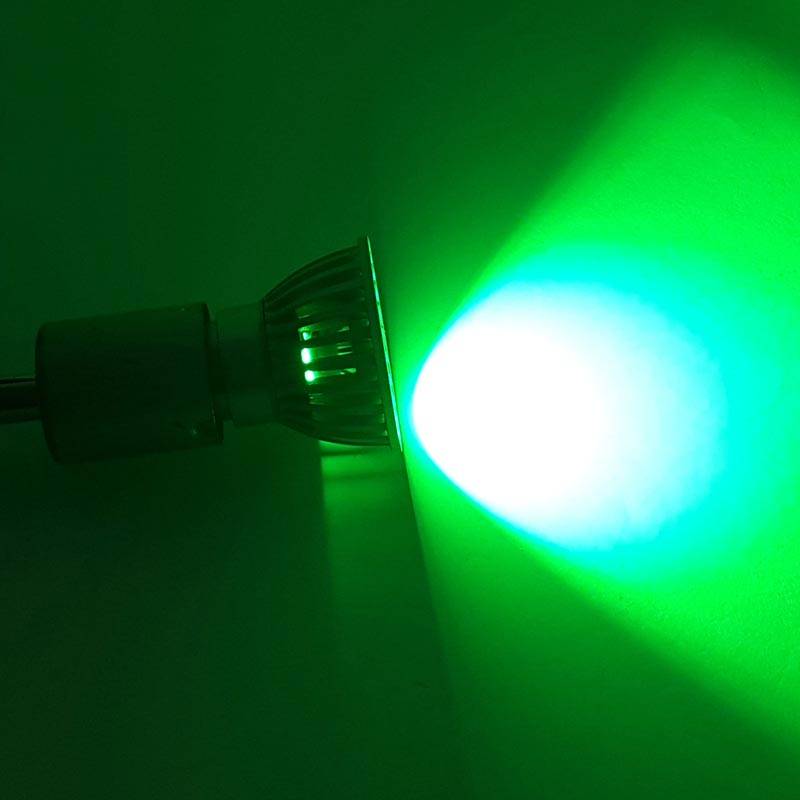 Bombilla GU10 3W Verde 220Vca
