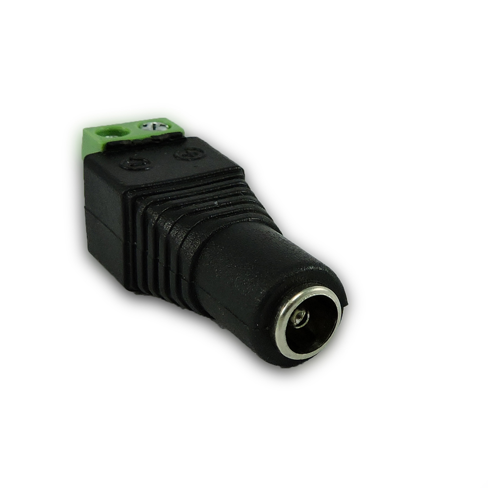 Conector Jack Hembra con Bornera. MAx 12v3amps. 24v1.5amp