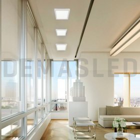 Plafón LED cuadrado blanco de 21,3x21,3cm 18W 1440lm Neutro, de aplicar