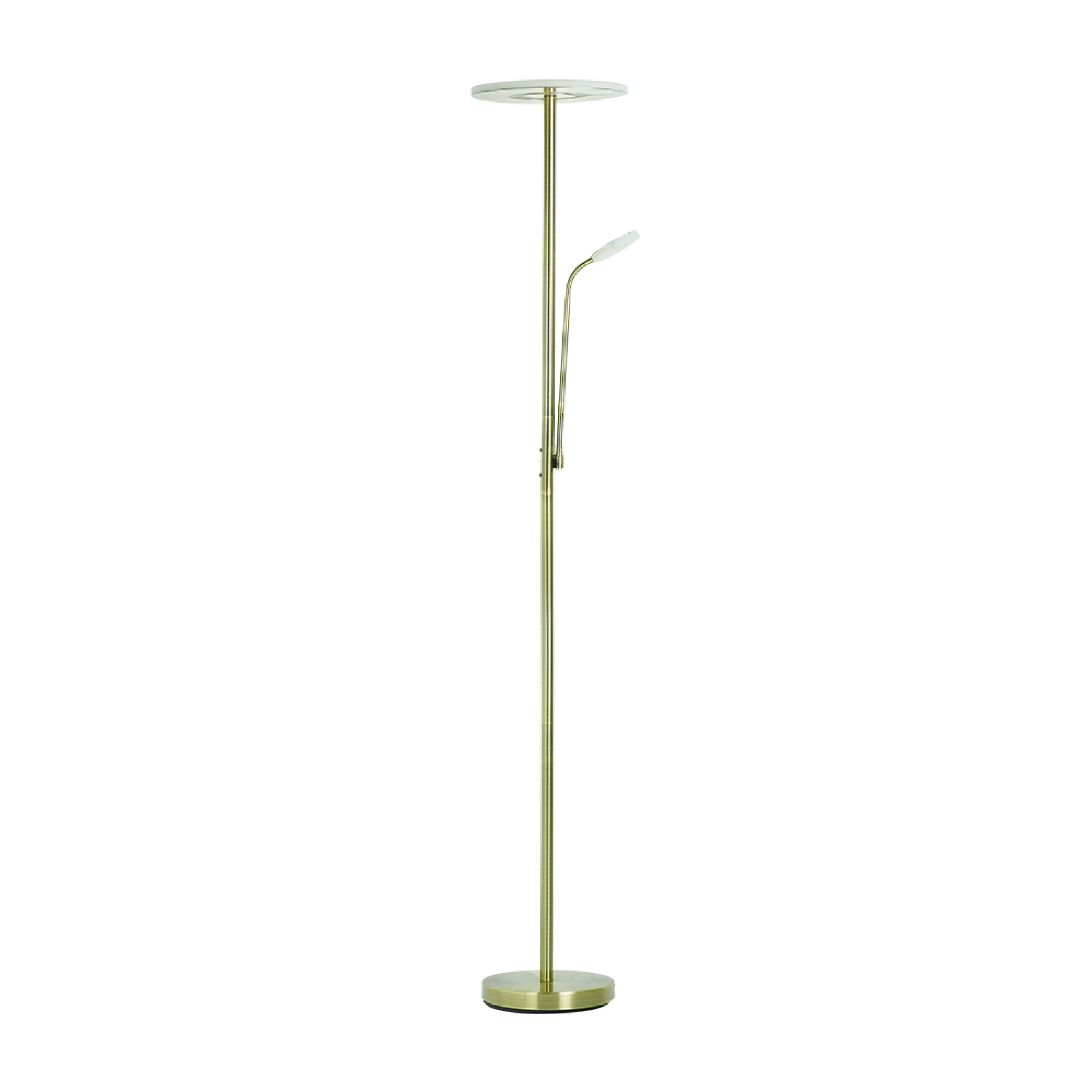 Lámpara de Pie LED con Luz de Lectura Dimerizable Bronce Ø300x16mm 28W CCT 1800mm