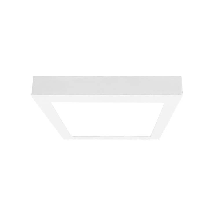 Plafón LED cuadrado blanco de 21,3x21,3cm 18W 1440lm Cálido, aplicar