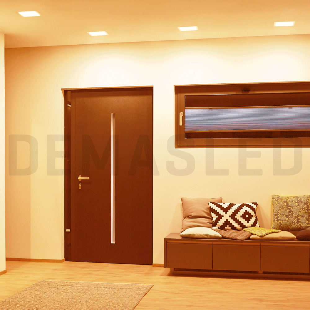Panel LED cuadrado AJUSTABLE 12x12cm 12W 1020lm Cálido, Empotrar