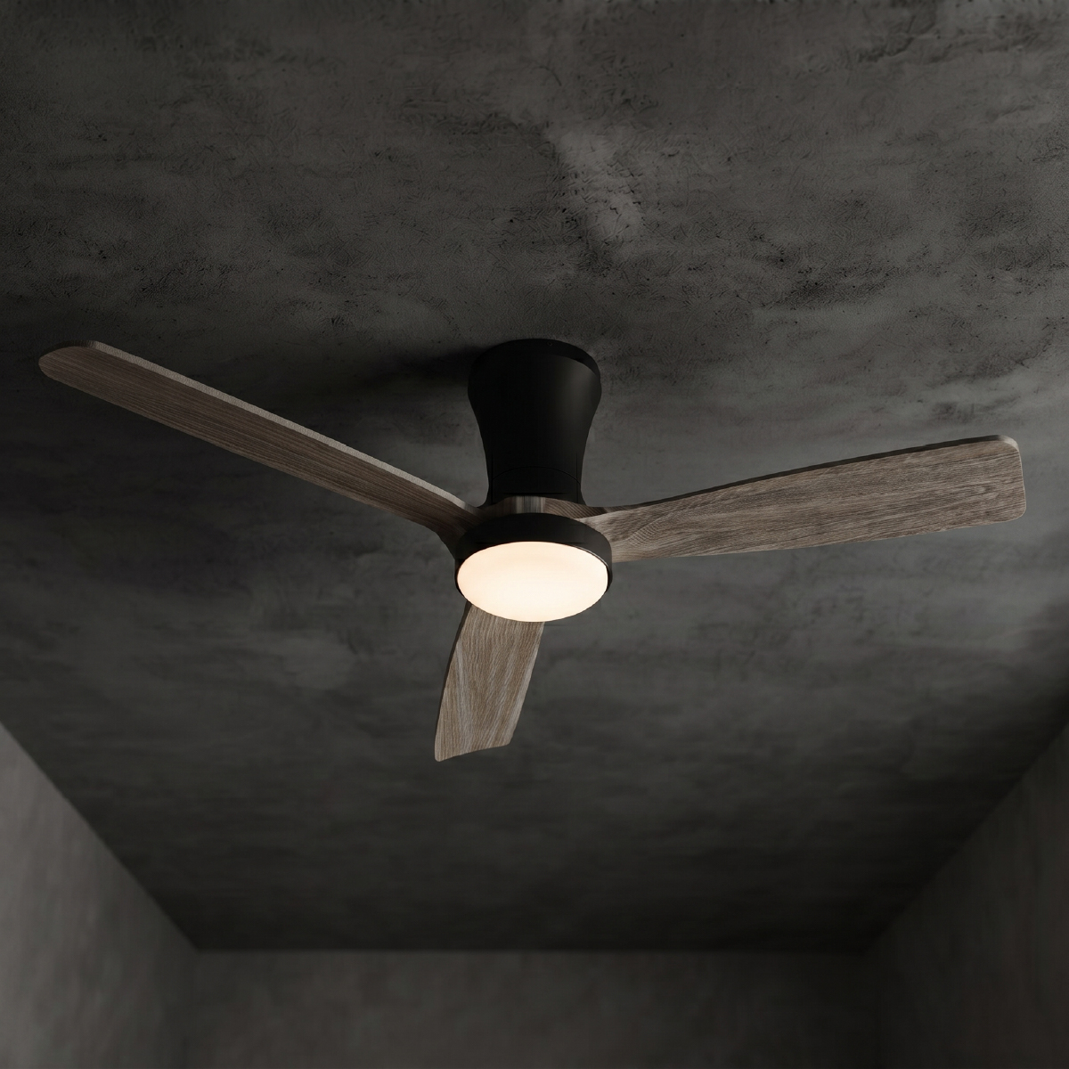 Ventilador Smart de Techo con Luz LED CCT 1300x300mm Madera Oscura 22W con Control Remoto Bluetooth 