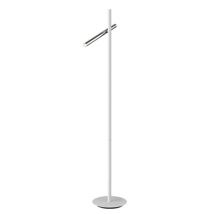 Lámpara de pie 2 luces Cromo y blanco Varas