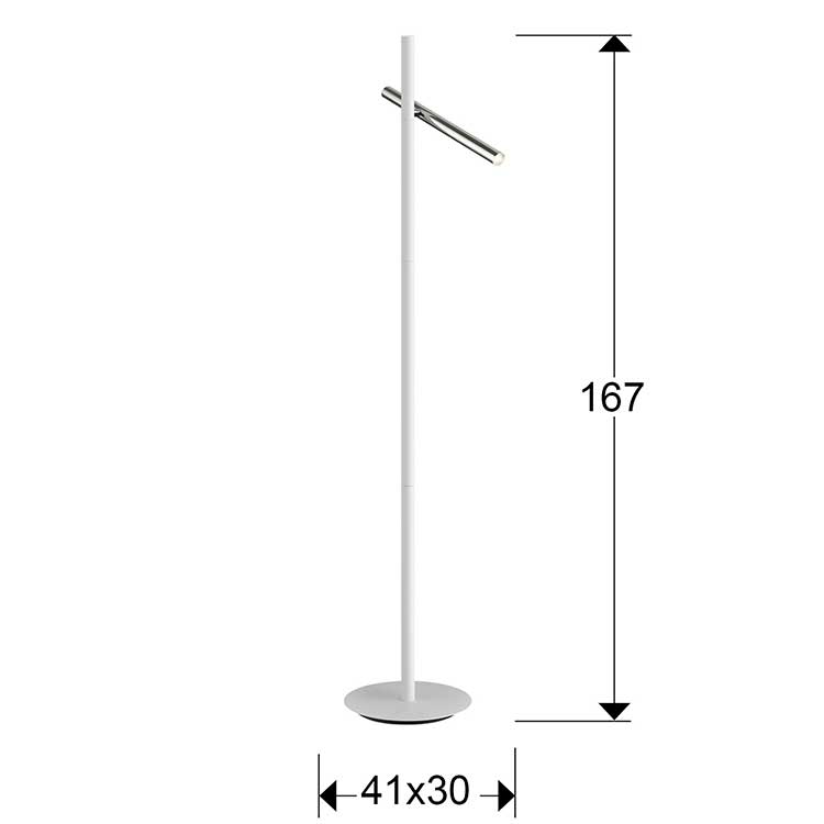 Lámpara de pie 2 luces Cromo y blanco Varas