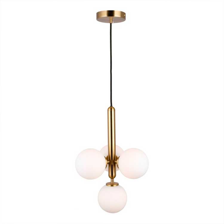 Colgante metal con 4 globos opal