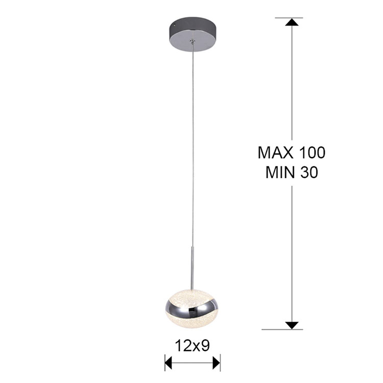 Colgante 1 luz Cromo Lipse