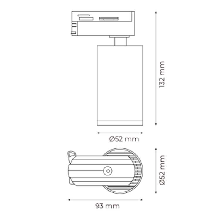 Foco de carril orientable para GU10 Cromo