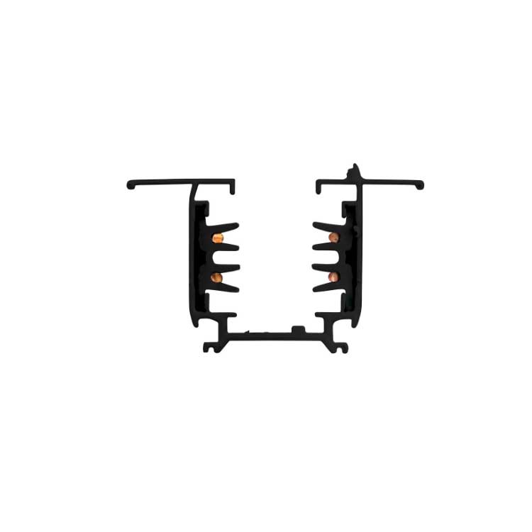 Carril Trifásico Empotrable Negro x2m