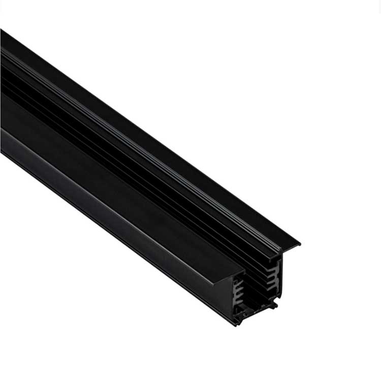 Carril Trifásico Empotrable Negro x2m