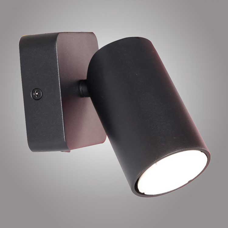 Foco una luz para GU10 SAL NEGRO con interruptor