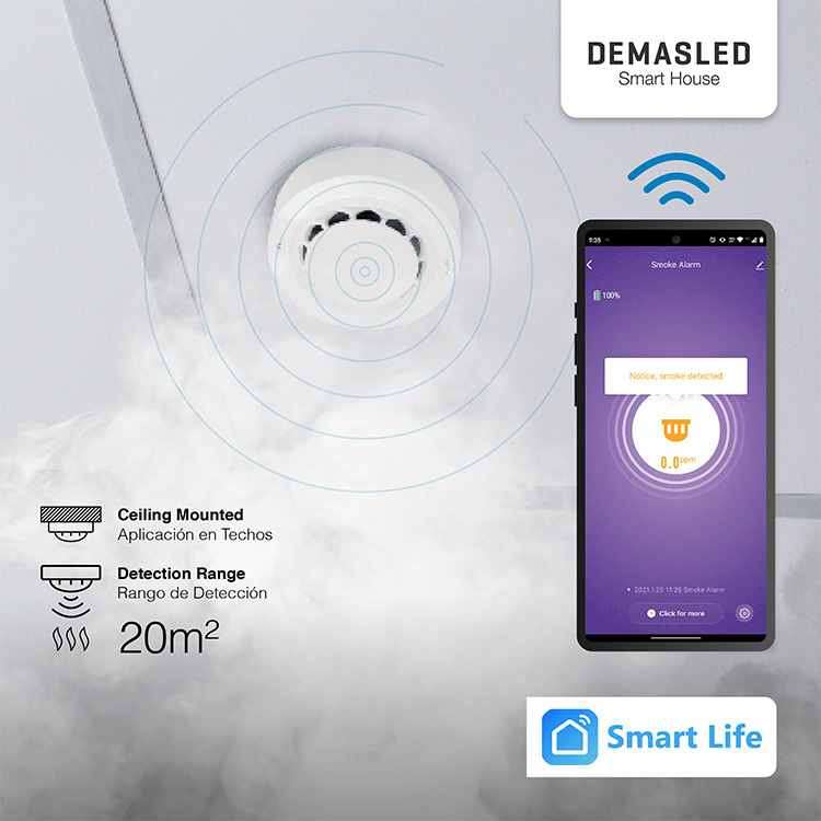 Detector de Humo Fotoeléctrico Smart WIFI.