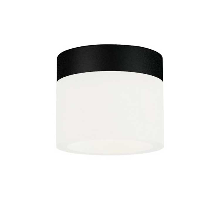 Plafón CON 6W negro difusor blanco satinado