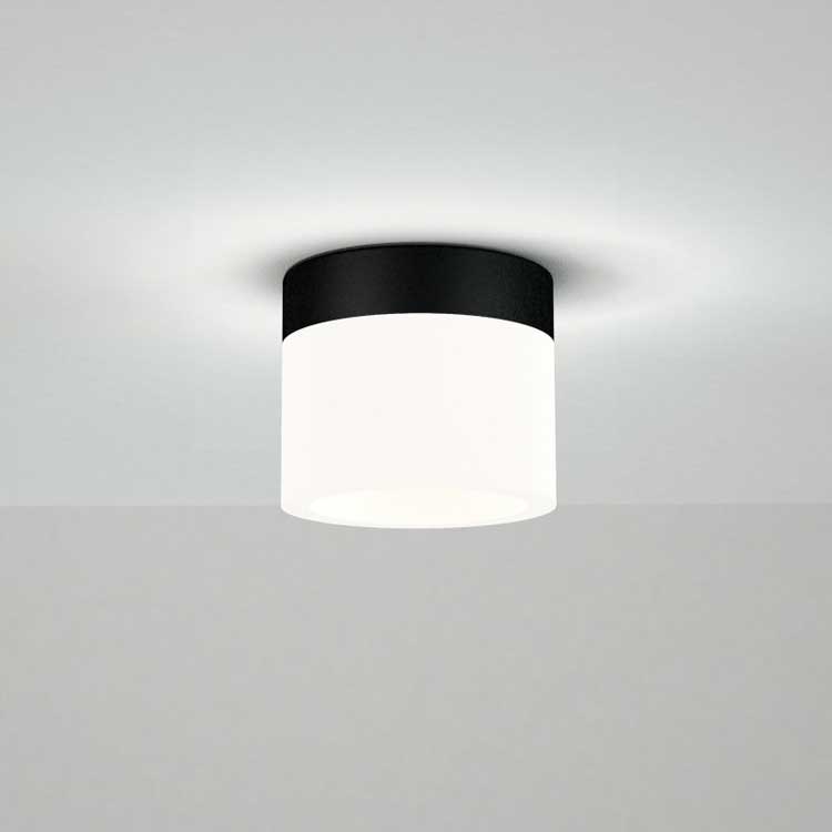 Plafón CON 6W negro difusor blanco satinado