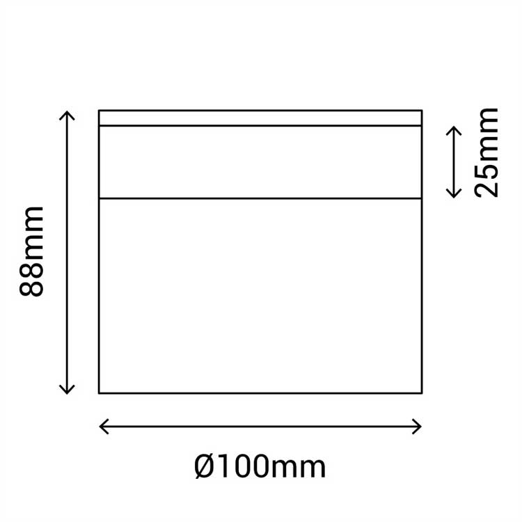 Plafón CON 6W negro difusor blanco satinado