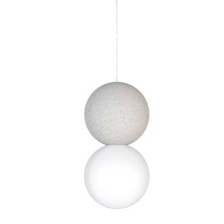 Colgante CRE cemento con 1 globo opal