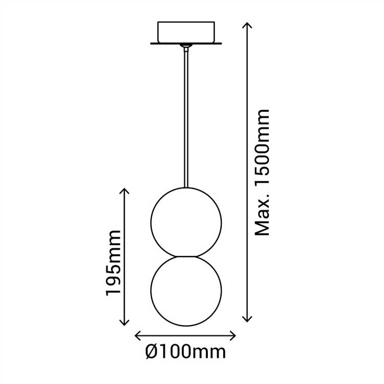 Colgante CRE cemento con 1 globo opal