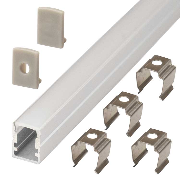 Perfil Fino 10 mm x 13 mm de aluminio anodizado de superficie 2m