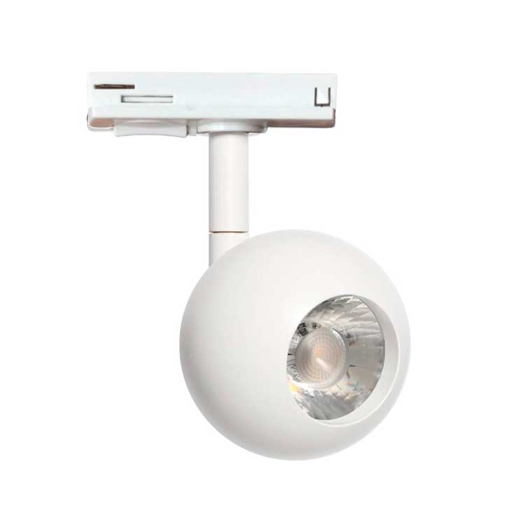 Foco carril 10W esfera orientable UGR13 Blanco 3000K