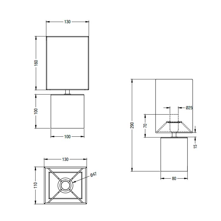 Lámpara mesa blanca con pantalla para E14 Ping