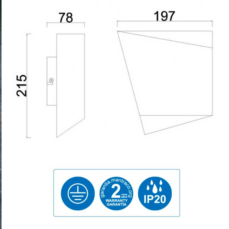 Aplique Asimetric blanco para GX53