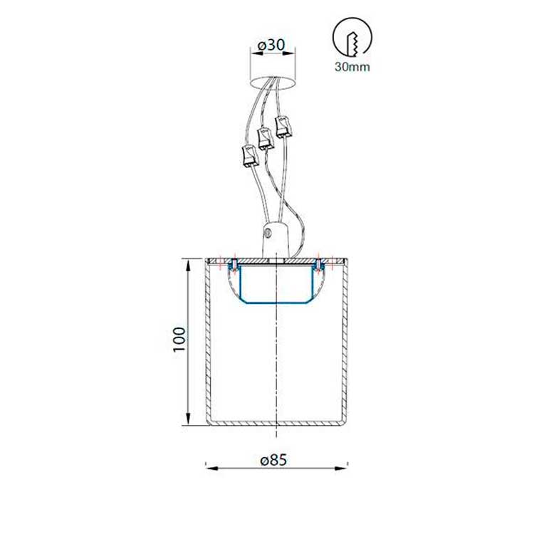 Plafón Foco de superficie GLA 9W difusor blanco satinado 3000K
