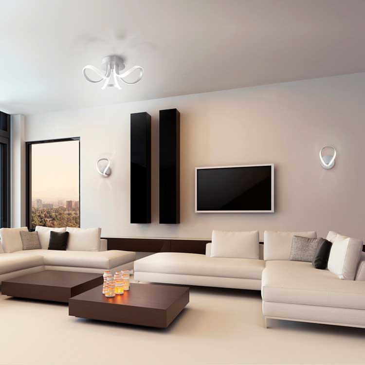 Aplique de pared 12W Kno Plata y cromo