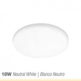 Panel LED redondo AJUSTABLE de 17cm 18W 1620lm Neutro, Empotrar