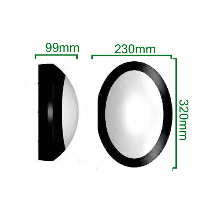 Aplique oval 16W de resina con difusor opal con tapa SofÍa IP67