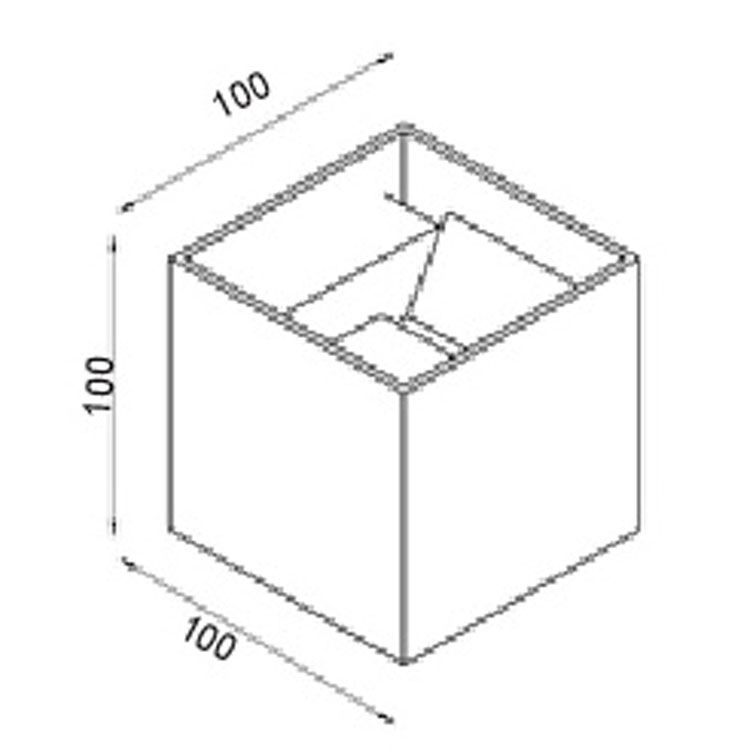 Aplique cubo gris oscuro 3000ºK 12W IP65