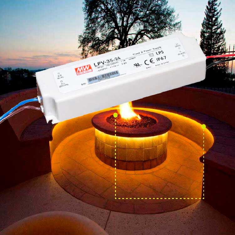 Fuente de Alimentación exterior IP67 36W 24V  1,5 Mean-well