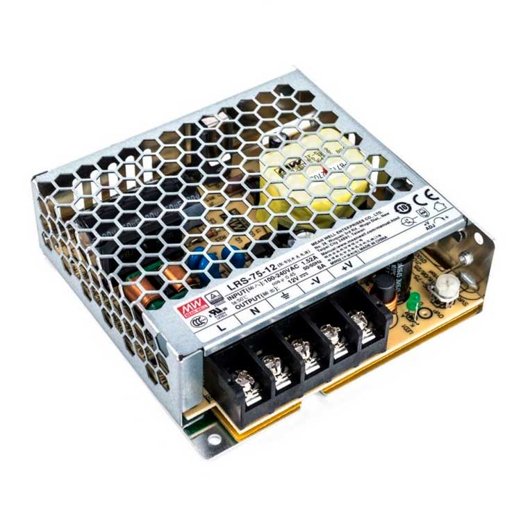 Fuente de Alimentación  75W 12V 6.25A Mean Well Interior