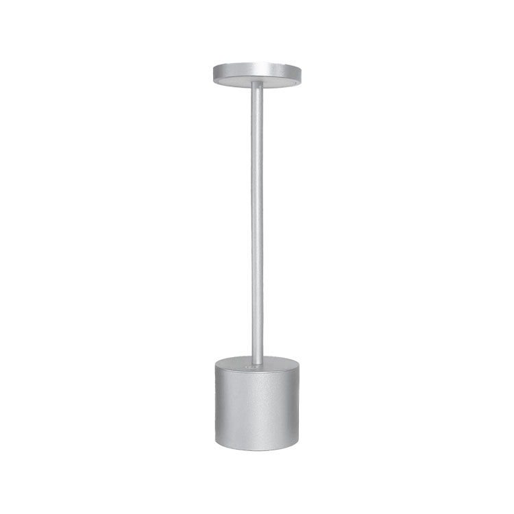 Lámpara de Aluminio Cromado, Blanco Cálido 3W  Recargable 2000mAh