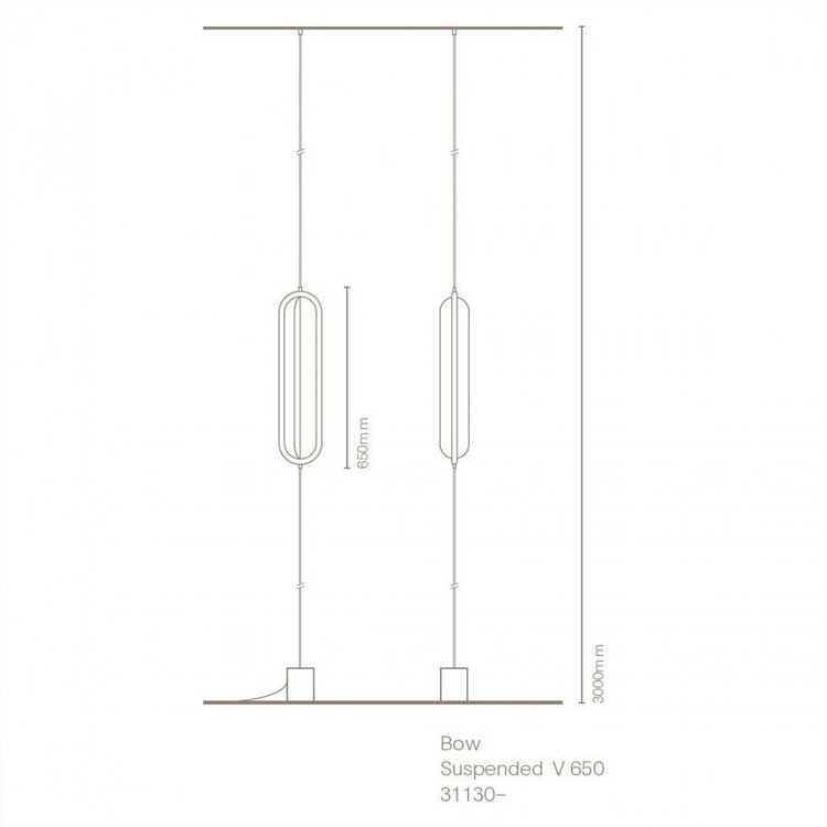 Lámpara colgante vertical BOW NG 9W 2700K 1200lm
