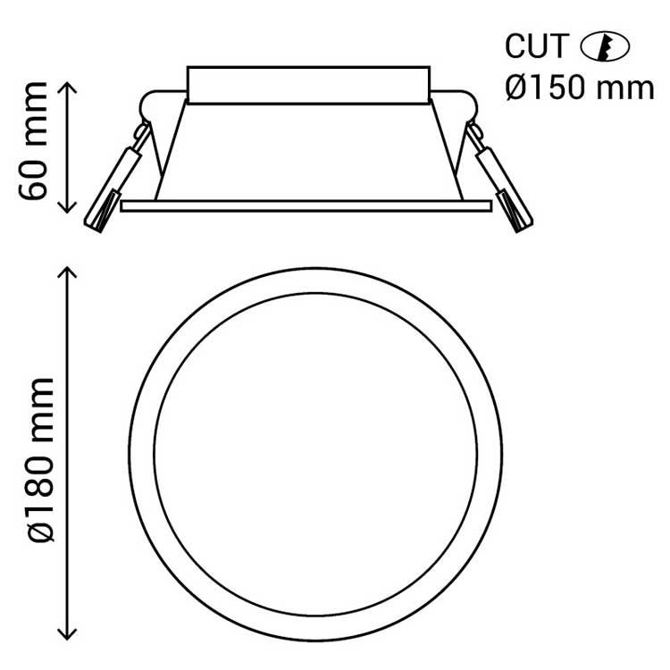 Downlight LED 20W Dimable Blanco 1650lm en Blanco Neutro 4000°K