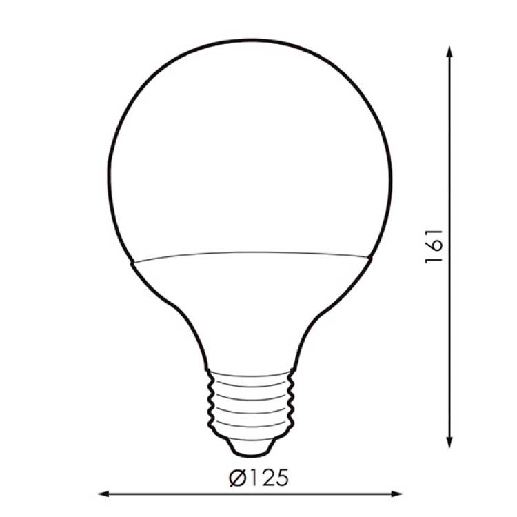Bombilla Globo E27 G125 20W blanco frío