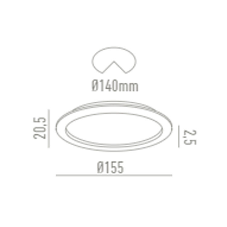 Downlight IP54 15W Negro 4000K