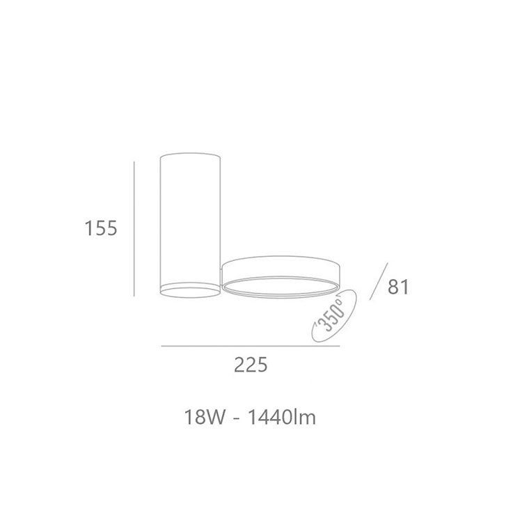 Downlight con movimiento 18W Blanco 4000K