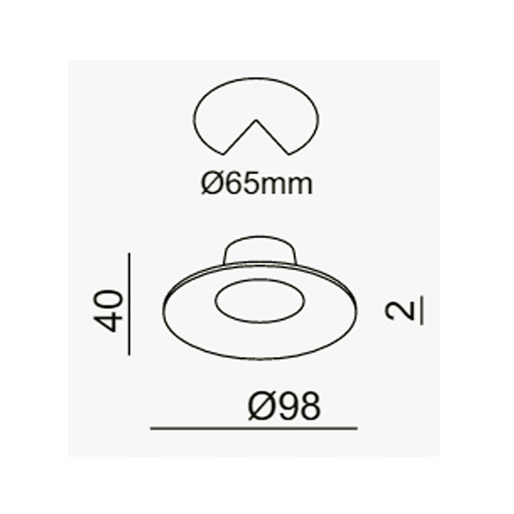 Empotrable redondo blanco mate 7W 60º Ø98mm 4000K