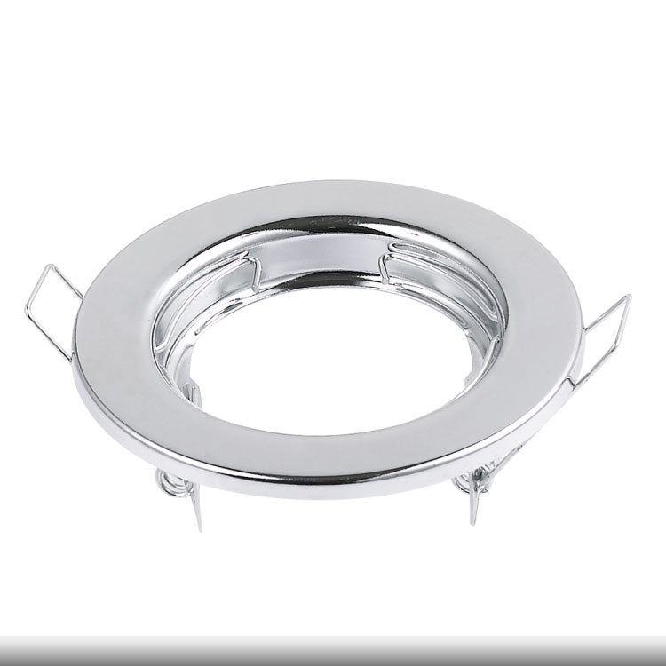 Aro Metálico Cromo Fijo 8.1cm Corte 5cm para lámpara GU10 y MR16